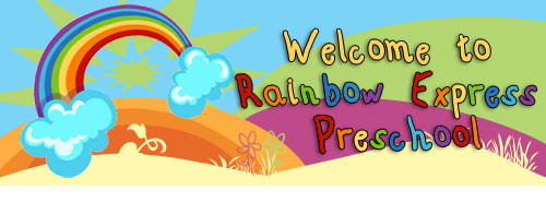 Rainbow title banner with font outline and extended bottom